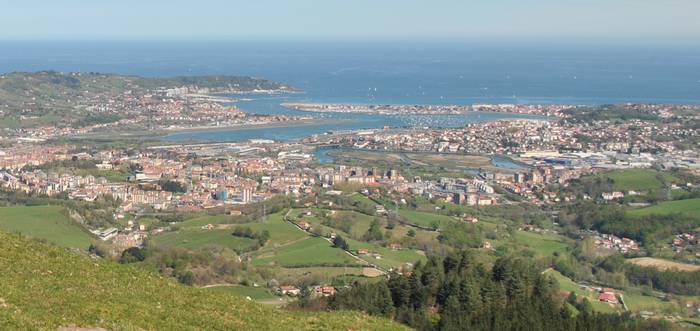 Txingudiko badia, panoramika airetik